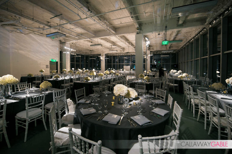 Gray, white, silver and glitter - all came together at the Penthouse space in the AT&T Center.  Photo by Callaway Gable.