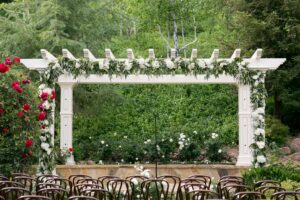 Trellis pergola floral garland ashley tim