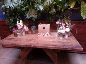 Gift table at a Marvimon wedding.