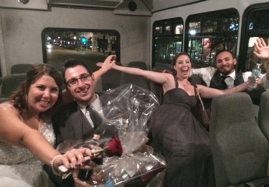 fun bridal party photos bus party bus event planners