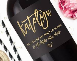 Customized Wine Bottle for Wedding Bridesmaid Gifts