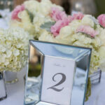 mirrored table number wedding