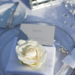 napkin tretment ivory rose gray menu